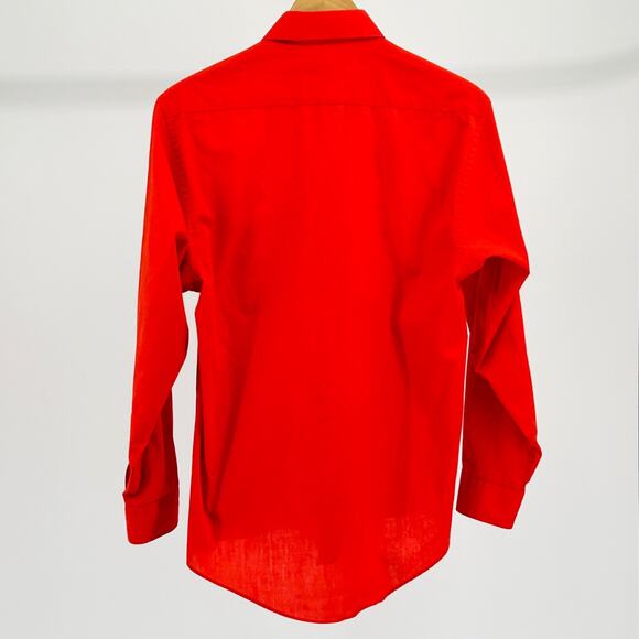 80s Marquis Red Nautical Long Sleeve Button Down Gold Sailing Patch Size S - Picture 4 of 6